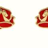 Jewelry Disney Jewellery | Disney Red Crystal Set Rose Stud Earrings