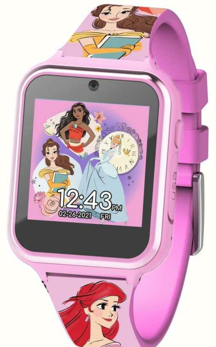 Jewelry Children's Character | Disney Princess Pink (English Only) Silicone Interactive Watch