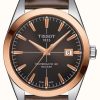 Men'S Tissot | Tissot Gentleman Powermatic 80 Silicium Solid 18K Gold Bezel