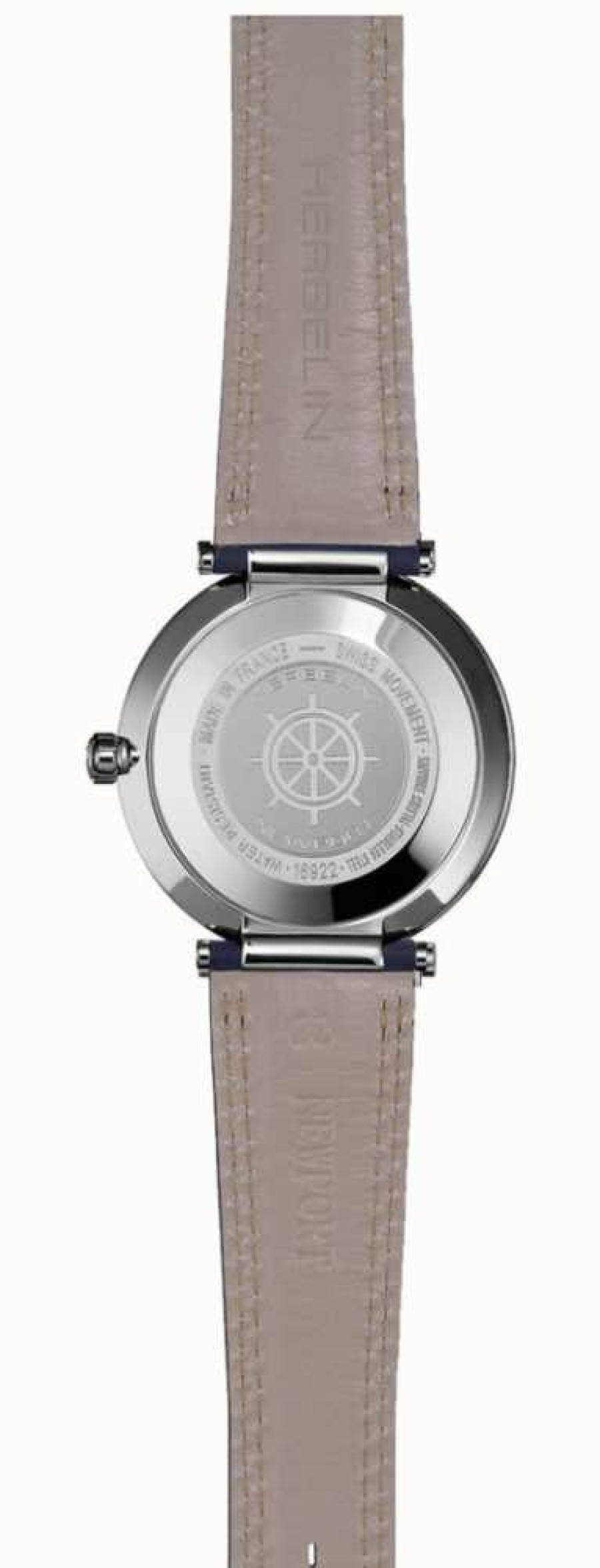 Women'S Herbelin | Herbelin Newport Slim (32Mm) Mother-Of-Pearl Dial / Blue Leather Strap