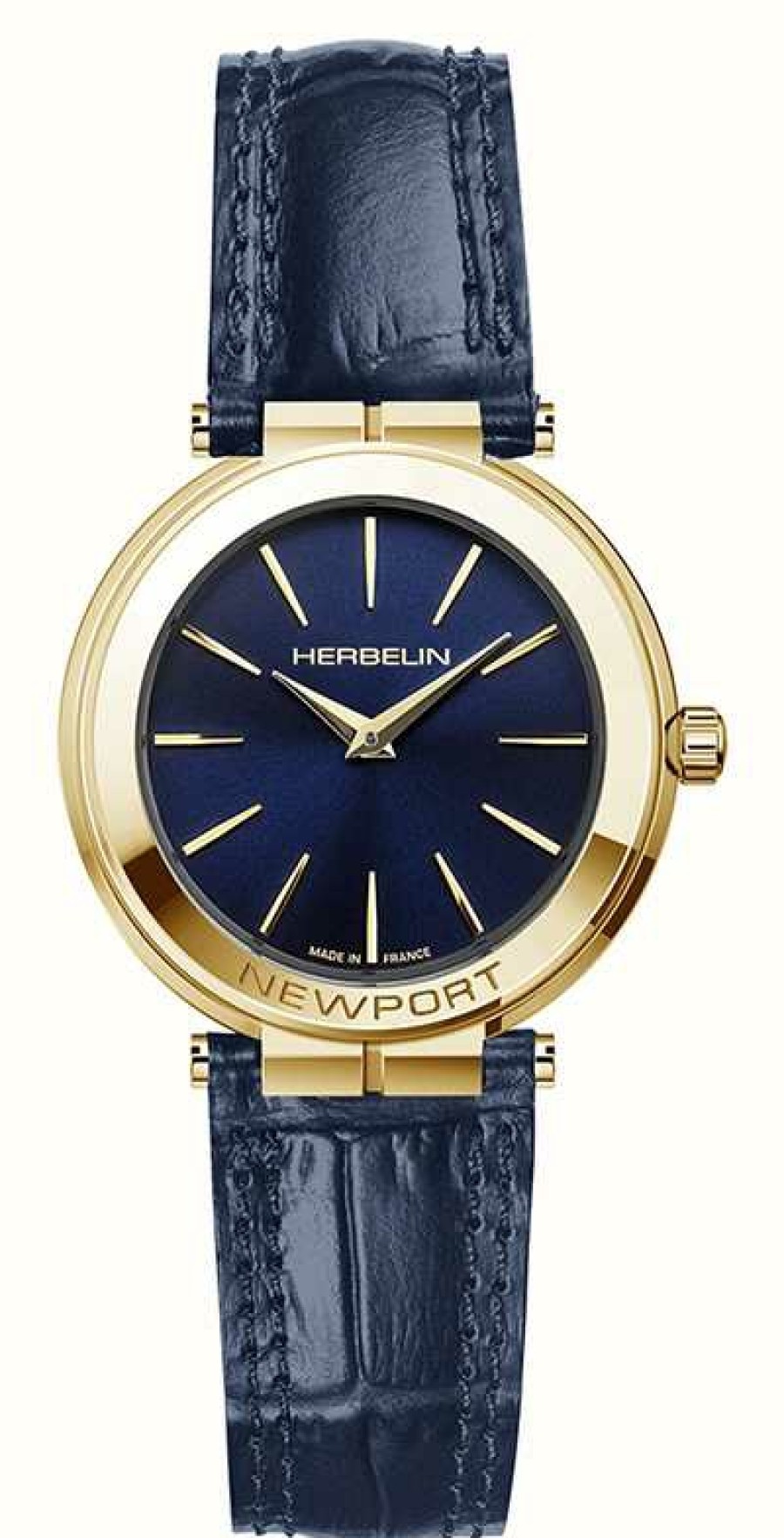 Women'S Herbelin | Herbelin Newport Slim (32Mm) Blue Dial / Blue Leather Strap