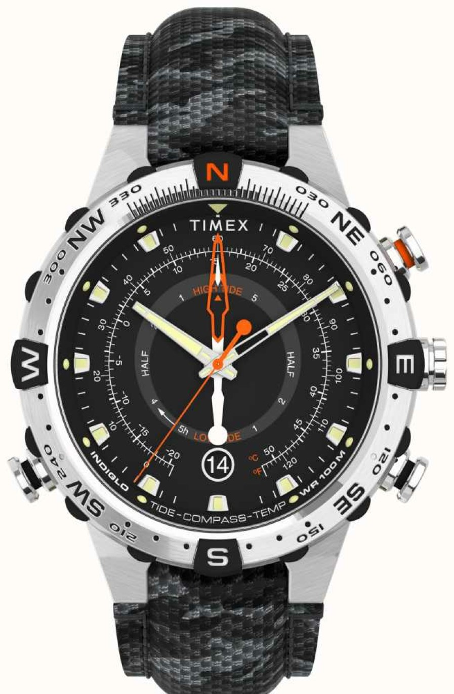 Men'S Timex | Timex Expedition Tide/Temp/ Compass Camo Strap