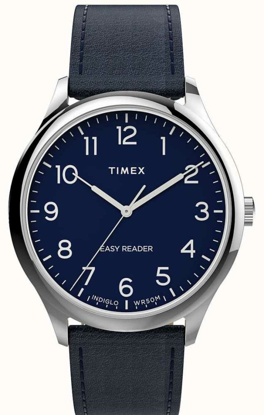 Men'S Timex | Timex Mens | Easy Reader | Navy Dial | Navy Leather Strap