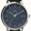 Men'S Timex | Timex Midtown | Blue Dial | Brown Leather Strap