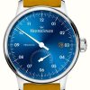 Men'S MeisterSinger | Meistersinger Primatic New | Medium Blue Dial | Tan Leather Strap