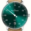 Men'S MeisterSinger | Meistersinger Neo Sunburst Green Degrade Brown Leather Strap