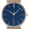 Women'S Junghans | Junghans Form Damen | Blue Dial | Beige Leather Strap