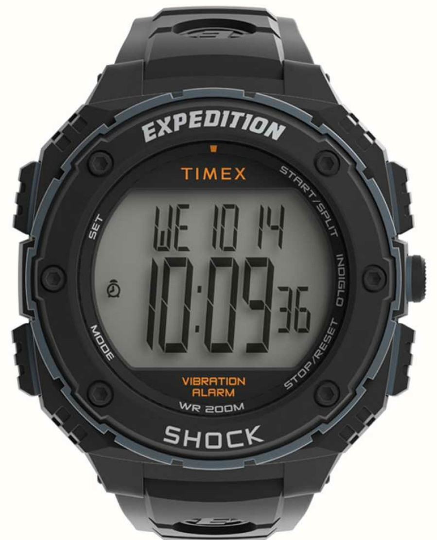 Men'S Timex | Timex Men'S Rugged Digital Watch | Black Strap