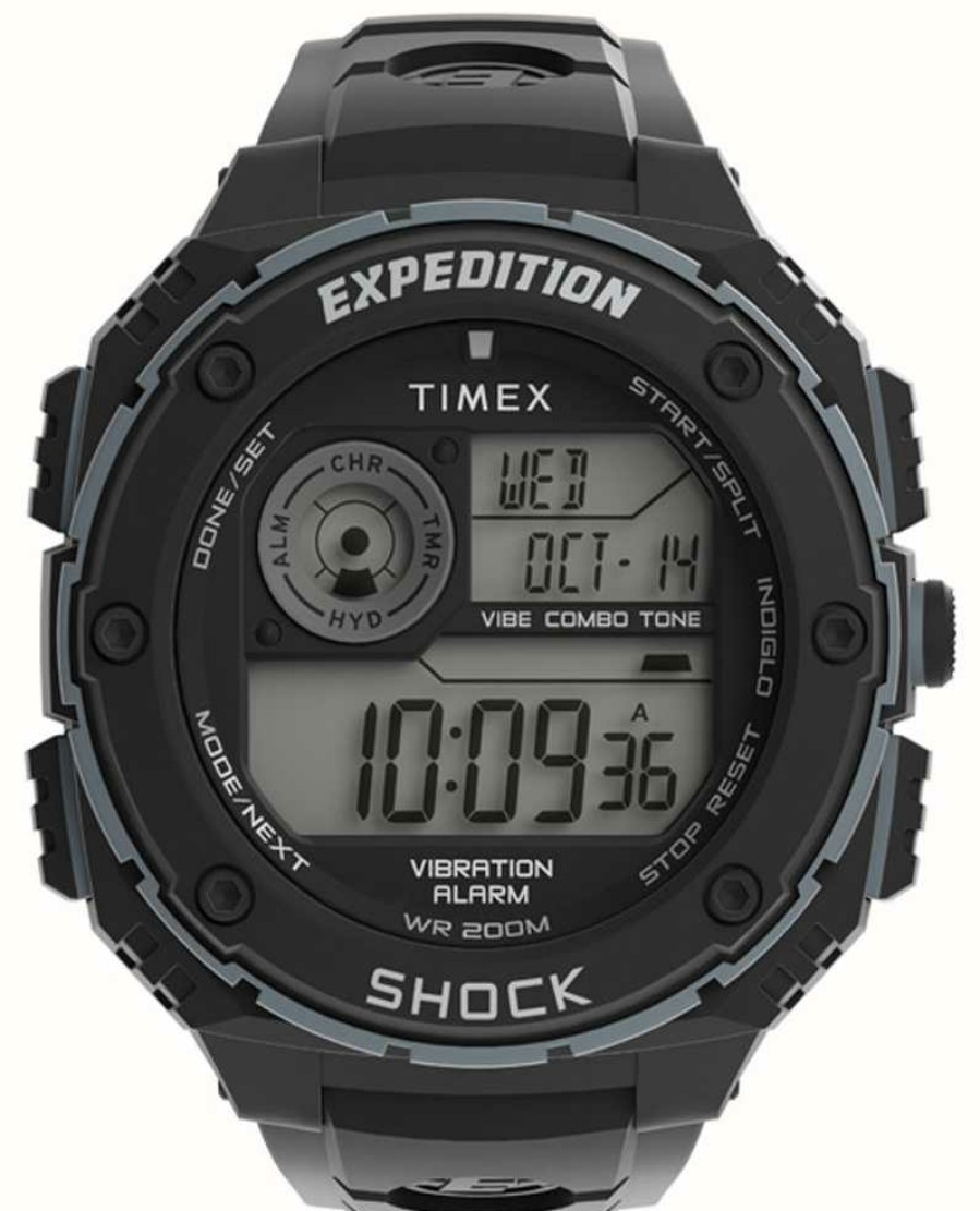 Men'S Timex | Timex Men'S Expedition Rugged Digital Watch Black Strap