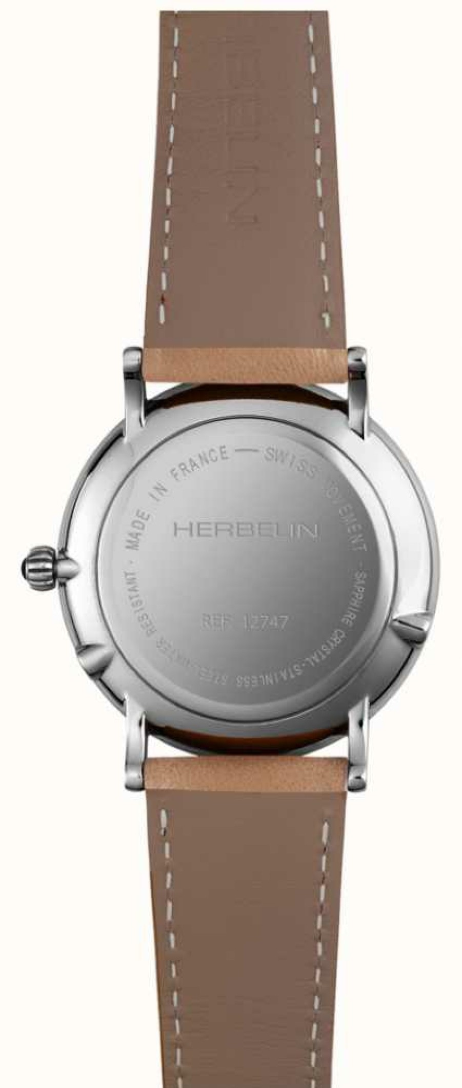 Men'S Herbelin | Herbelin Men'S Inspiration | Silver Moonphase Dial | Tan Leather Strap