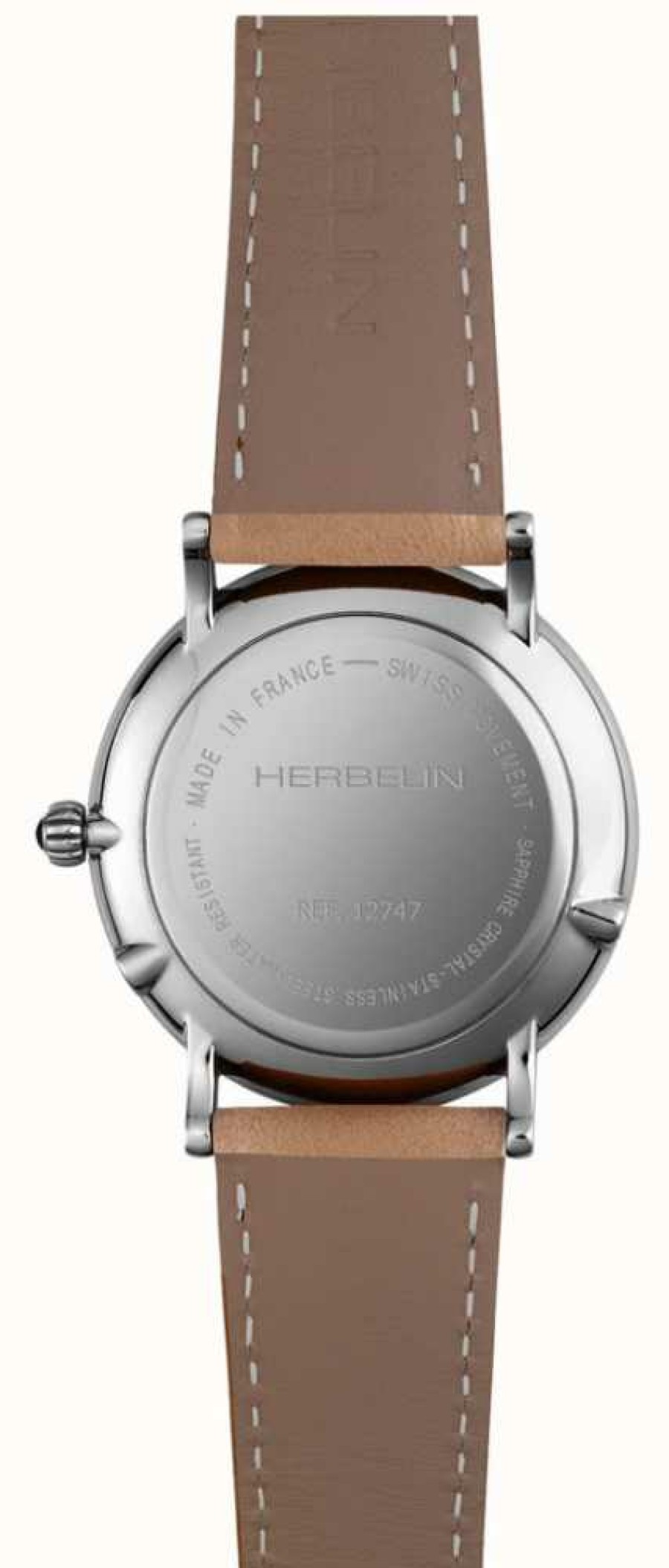 Men'S Herbelin | Herbelin Men'S Inspiration | Champagne Moonphase Dial | Tan Leather Strap