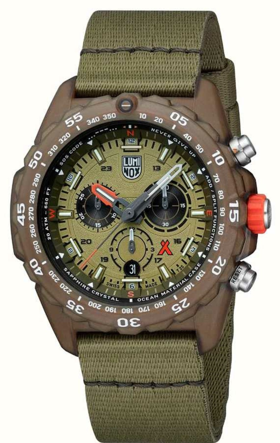 Men'S Luminox | Luminox Bear Grylls Survival 3740 Eco Master Series Green