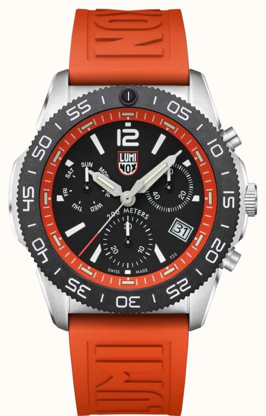 Men'S Luminox | Luminox Pacific Diver Chronograph Black / Orange - 44Mm Diver