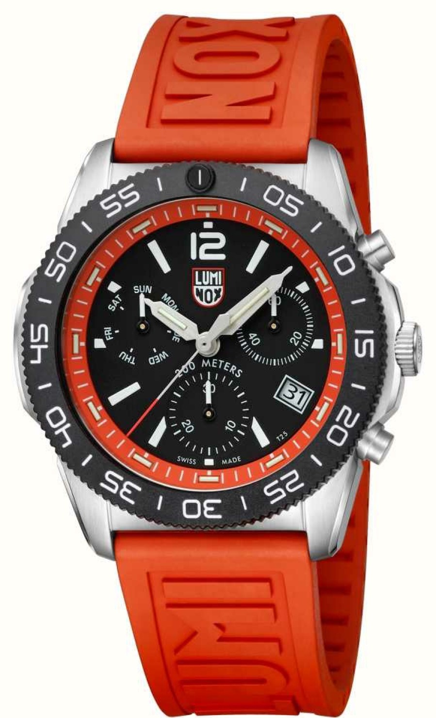 Men'S Luminox | Luminox Pacific Diver Chronograph Black / Orange - 44Mm Diver