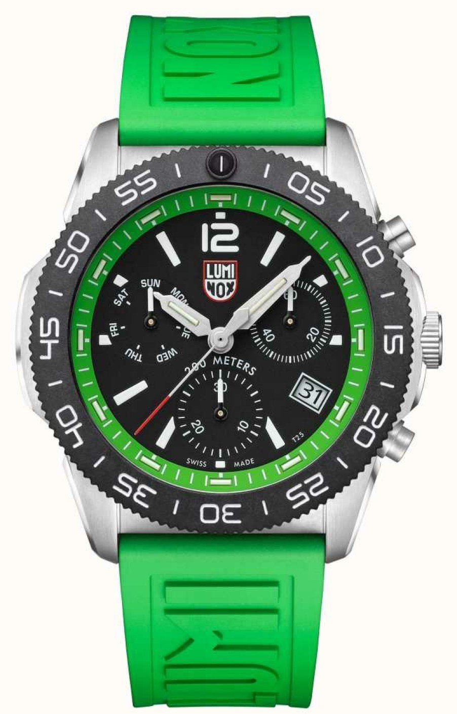 Men'S Luminox | Luminox Pacific Diver Chronograph Black / Green - 44Mm Diver