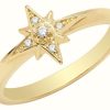 Jewelry James Moore | James Moore Th 9Ct Yellow Gold Cubic Zirconia Star Ring Size M