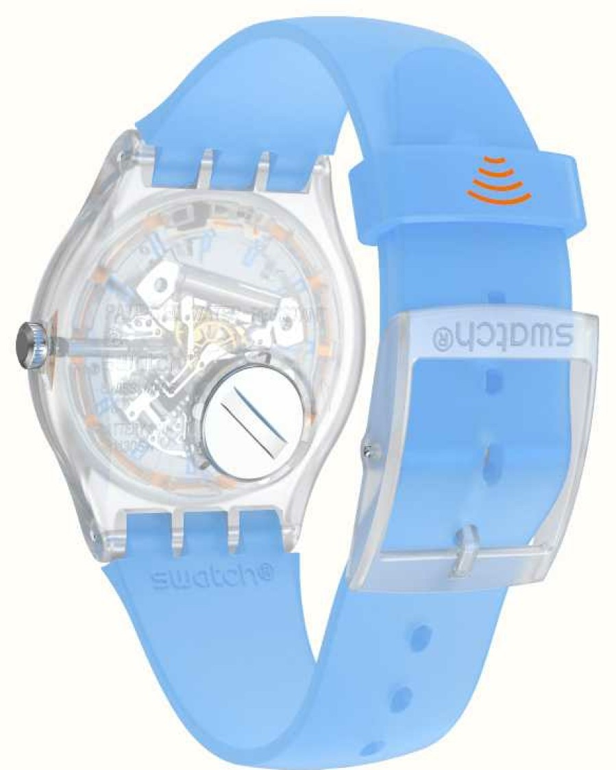 Men'S Swatch | Swatch Sea Pay! Semi Transparent Case