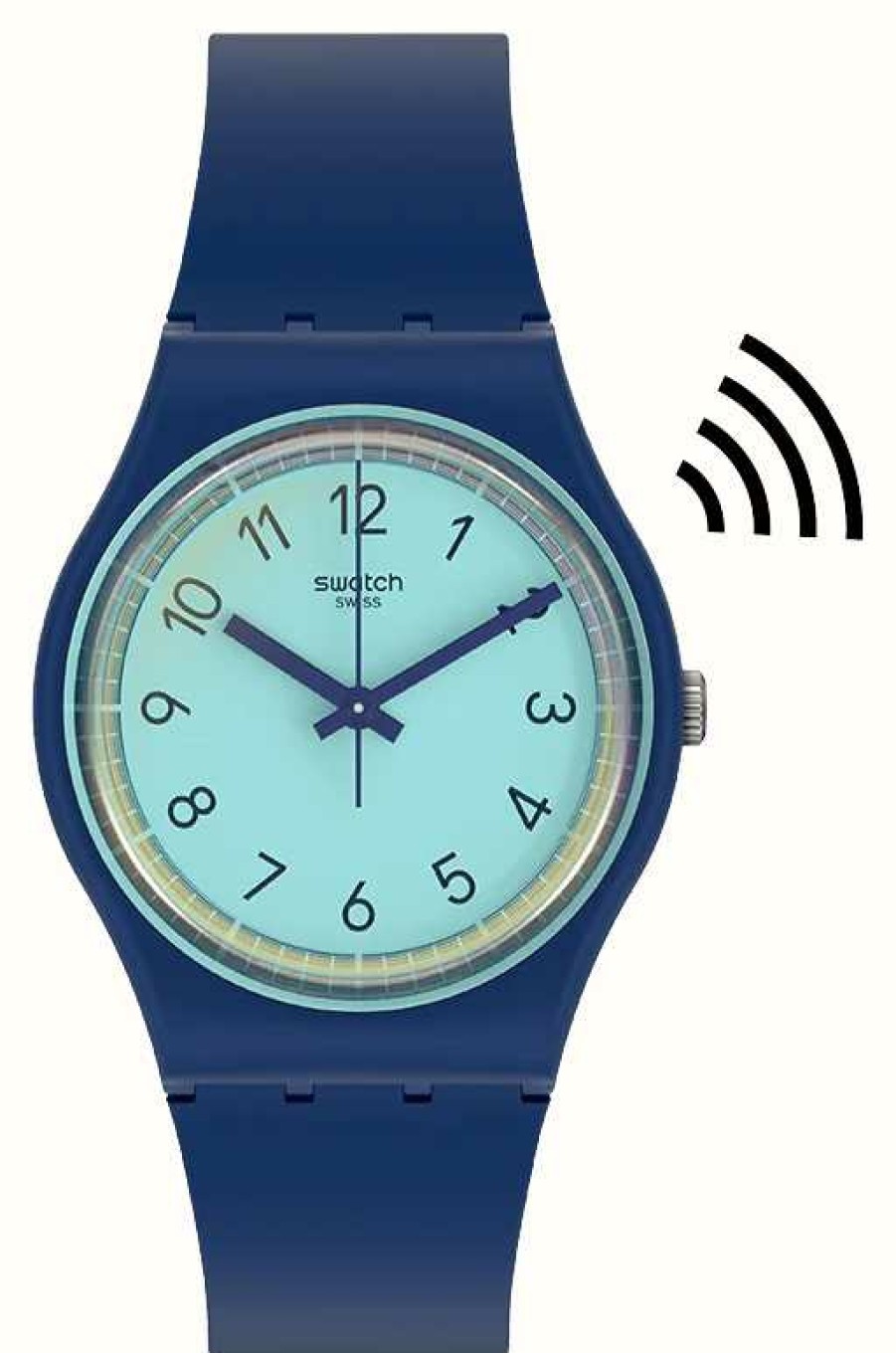 Men'S Swatch | Swatch Cielpay! Unisex Blue Silicone Strap