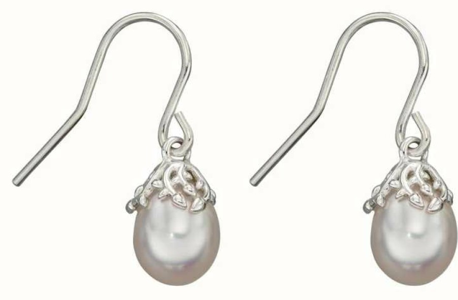 Jewelry Elements Silver | Elements Silver White Freshwater Baroque Pearl Earrings