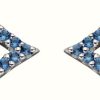 Jewelry Elements Silver | Elements Silver Evil Eye Cubic Zirconia Stud Earrings