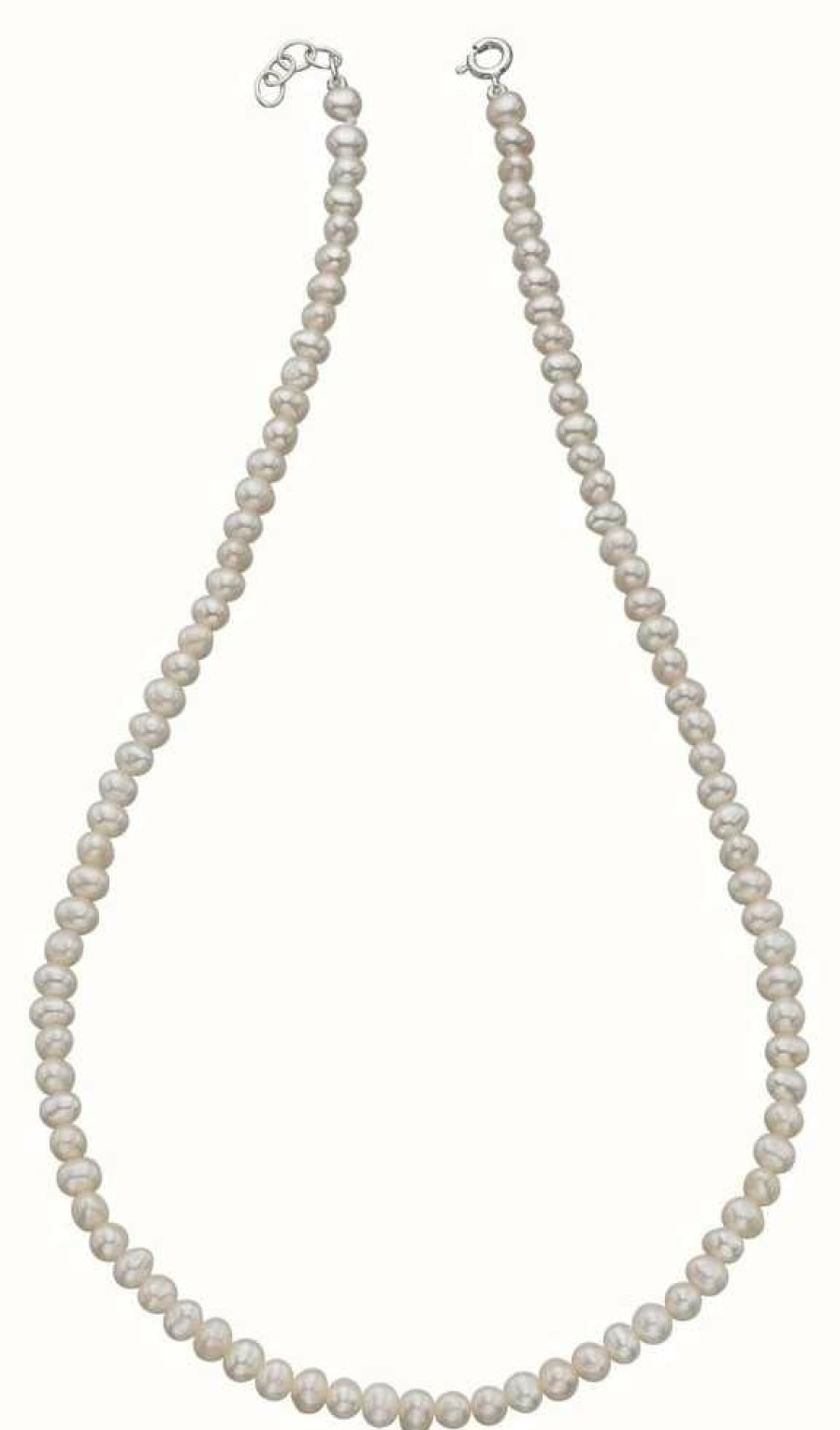 Jewelry Elements Silver | Elements Silver White Freshwater Pearl Necklace 41-43Cm