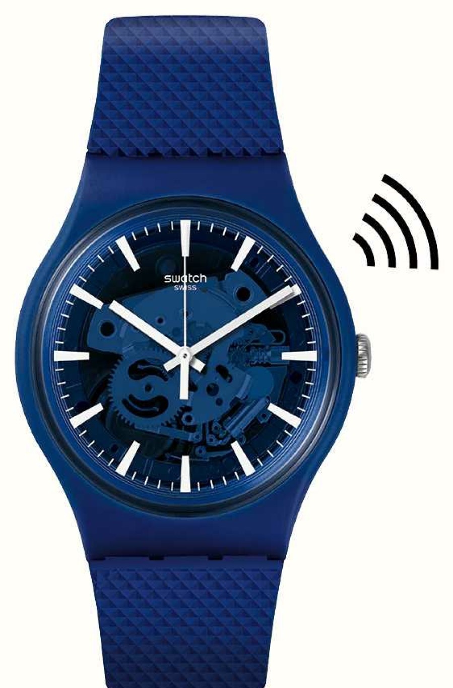 Men'S Swatch | Swatch Ocean Pay! Blue Silicone Strap