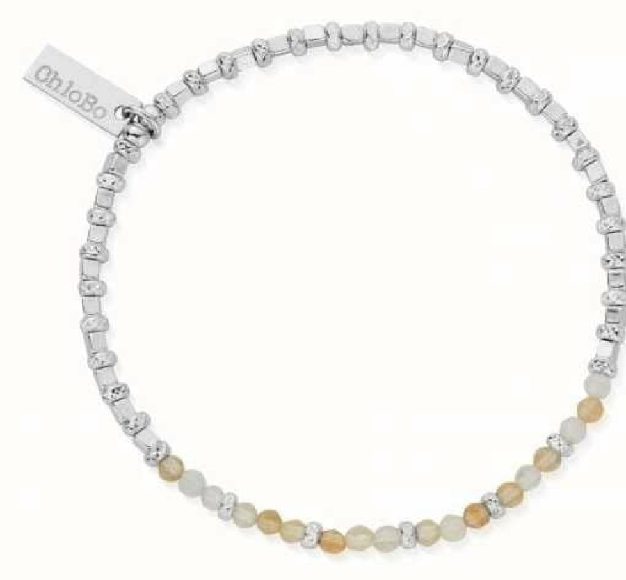 Jewelry ChloBo Jewellery | Chlobo Citrine Sparkle Cube Sterling Silver Bracelet