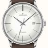 Men'S Junghans | Junghans Meister Automatic Stainless Steel Brown Leather Sapphire Crystal