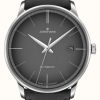 Men'S Junghans | Junghans Meister Automatic Black Leather Black Dial Sapphire Crystal