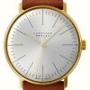 Men'S Junghans | Junghans Max Bill Handaufzug Leather Strap Watch