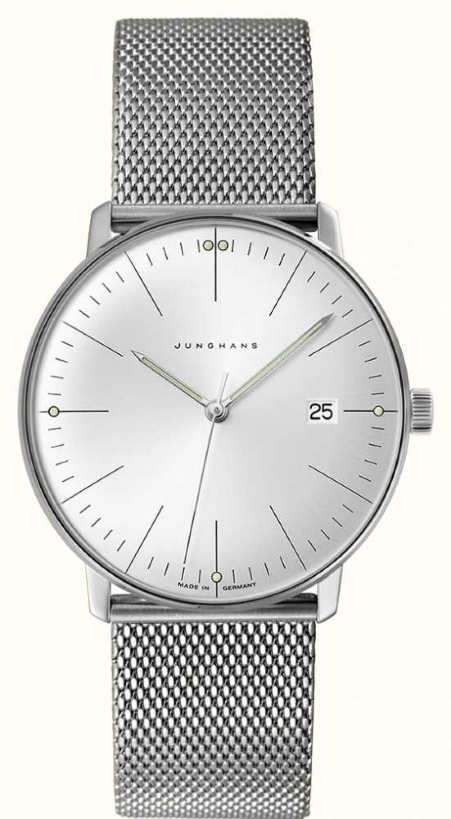 Men'S Junghans | Junghans Men'S Max Bill Quartz Stainless Steel Watch Sapphire Crystal