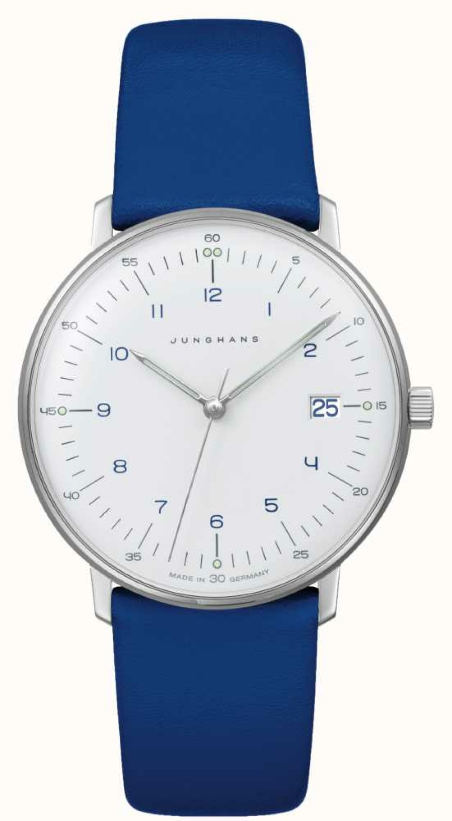 Women'S Junghans | Junghans Max Bill Damen Quartz | Blue Leather Strap Sapphire Crystal