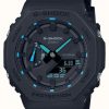 Men'S Casio | Casio G-Shock 2100 Utility Black Series Blue Detailing