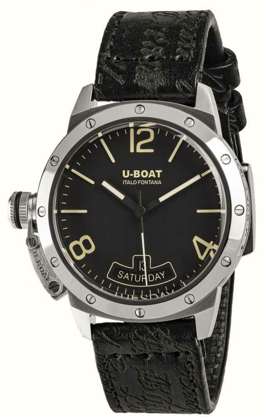 Men'S U-Boat | U-Boat Classico 40Mm Vintage Screws Bezel Black Dial