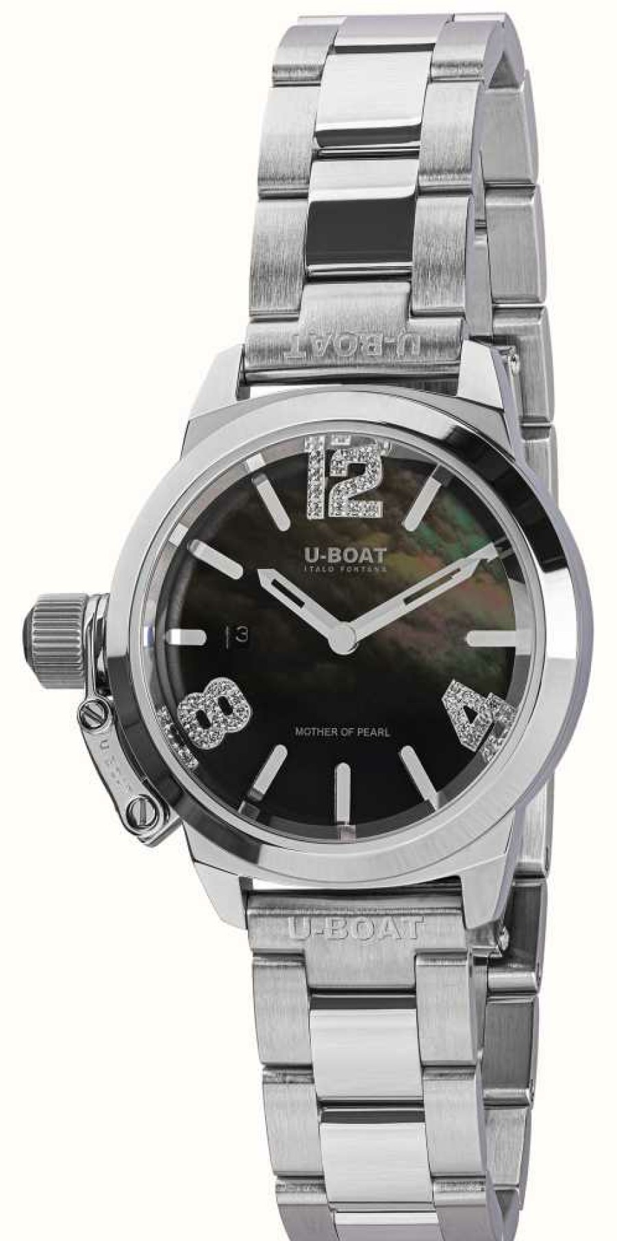 Women'S U-Boat | U-Boat Classico 30Mm Black Mother Of Pearl Watch