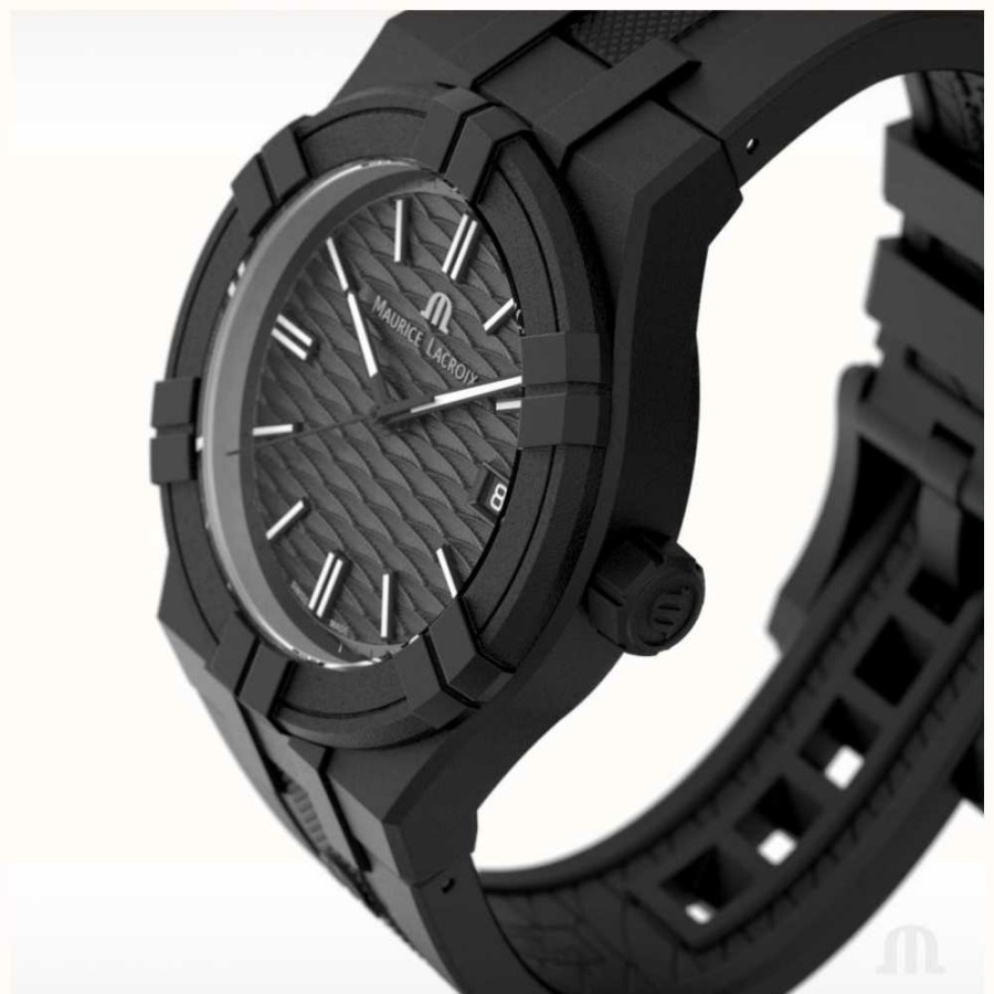 Women'S Maurice Lacroix | Maurice Lacroix Aikon Quartz #Tide Upcycled-Plastic (40Mm) Black / Black