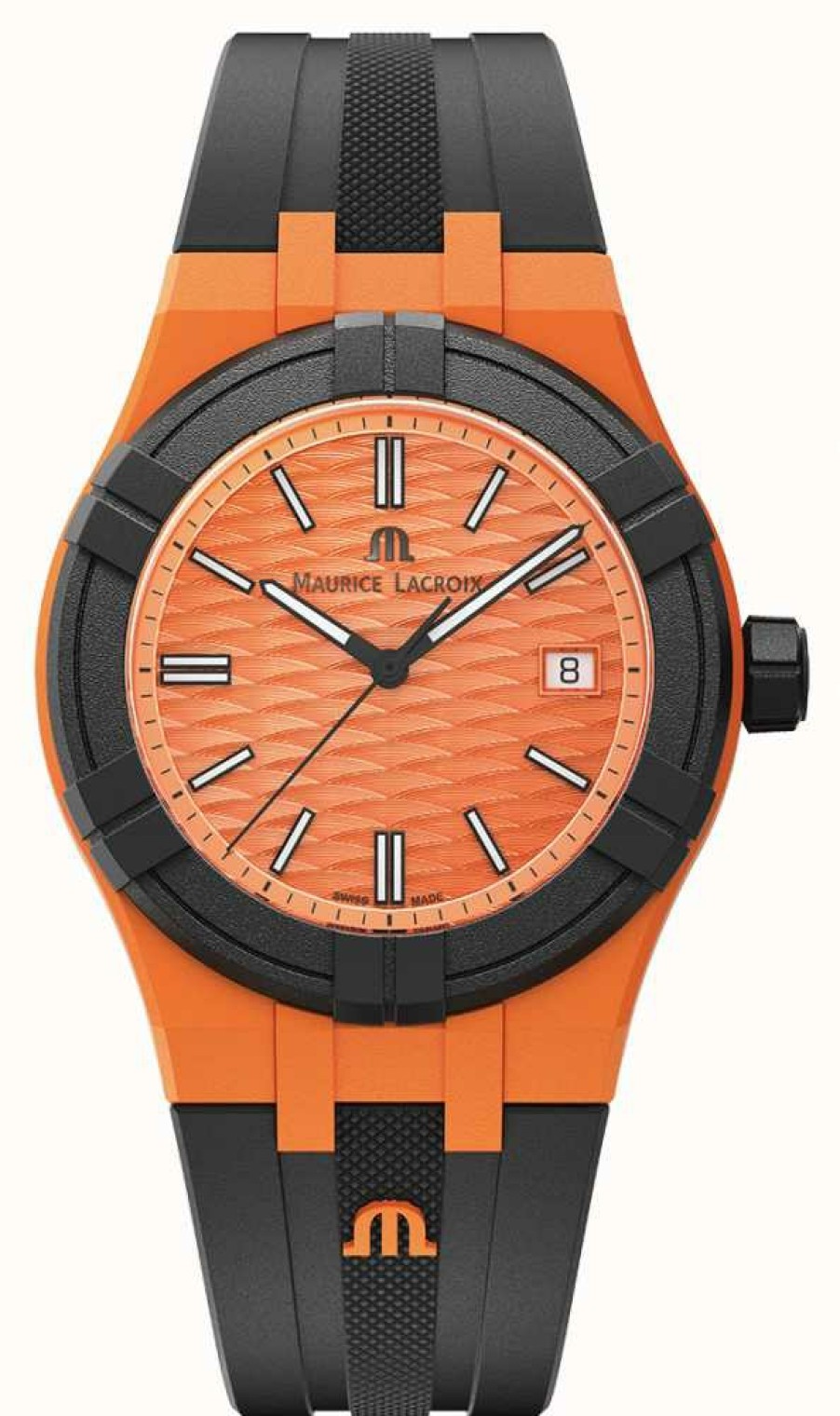 Women'S Maurice Lacroix | Maurice Lacroix Aikon Quartz #Tide Upcycled-Plastic (40Mm) Orange / Black