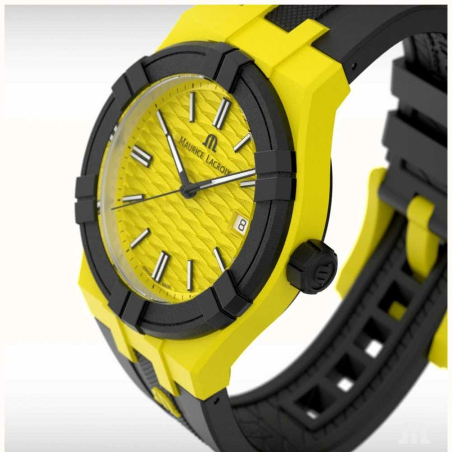 Women'S Maurice Lacroix | Maurice Lacroix Aikon Quartz #Tide Upcycled-Plastic (40Mm) Yellow / Black