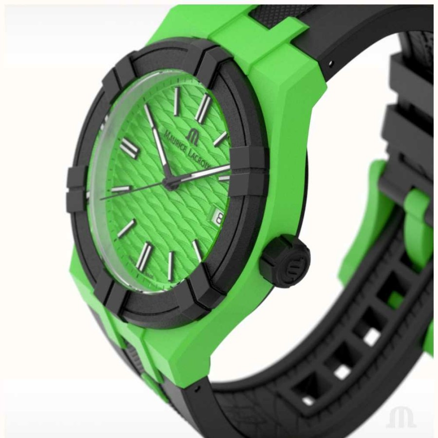 Women'S Maurice Lacroix | Maurice Lacroix Aikon Quartz #Tide Upcycled-Plastic (40Mm) Green / Black