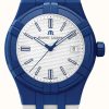 Women'S Maurice Lacroix | Maurice Lacroix Aikon Quartz #Tide Upcycled-Plastic (40Mm) Navy Blue / White