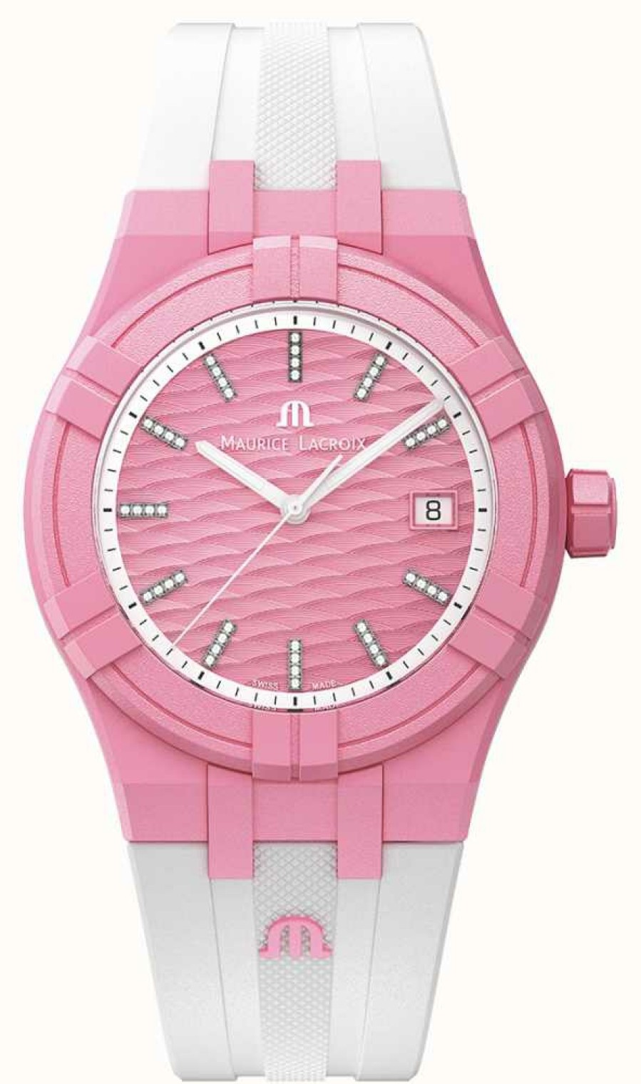 Women'S Maurice Lacroix | Maurice Lacroix Aikon Quartz #Tide Upcycled-Plastic (40Mm) Pink / White