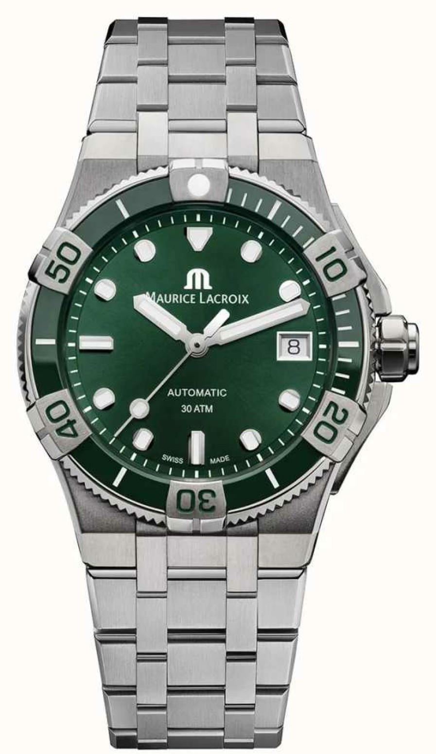 Men'S Maurice Lacroix | Maurice Lacroix Aikon Venturer Automatic (38Mm) Green Dial / Stainless Steel