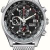 Men'S Citizen | Citizen Red Arrows Stainless Steel Mesh Bracelet Eco-Drive