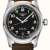 Men'S LONGINES | Longines Spirit 37 Mm Black Dial Brown Leather Strap