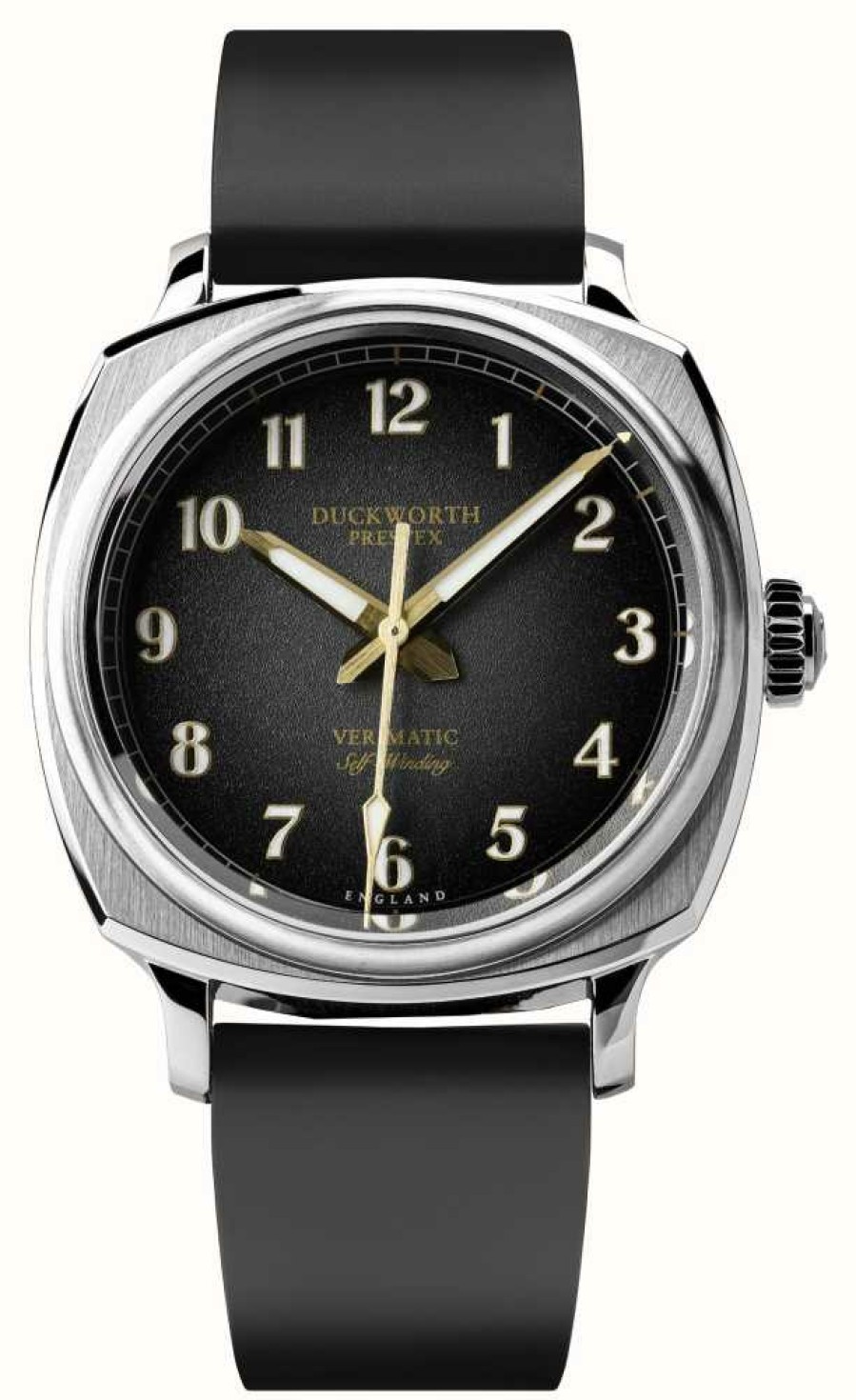 Men'S Duckworth Prestex | Duckworth Prestex Verimatic (39Mm) Black Fume Dial / Black Rubber