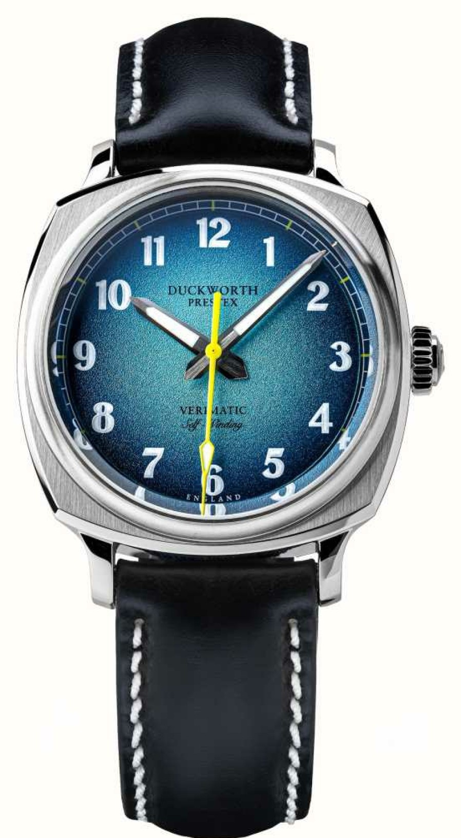 Men'S Duckworth Prestex | Duckworth Prestex Verimatic (39Mm) Blue Fume Dial / Black Horween Leather