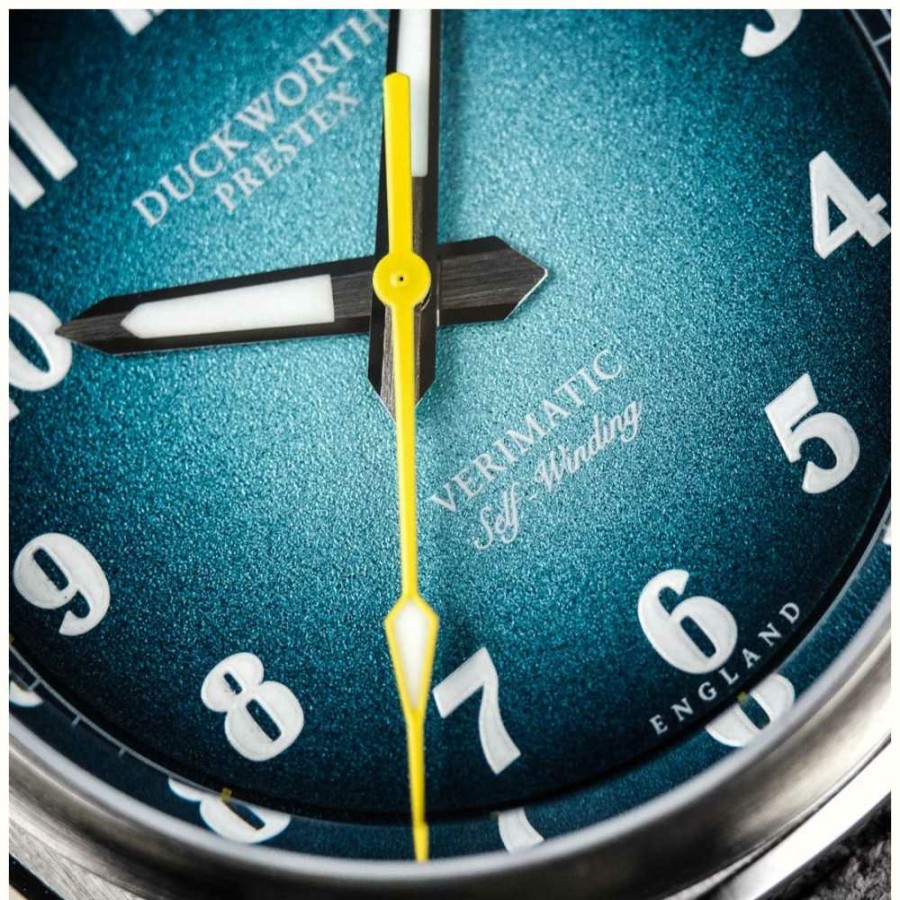 Men'S Duckworth Prestex | Duckworth Prestex Verimatic (39Mm) Blue Fume Dial / Black Horween Leather