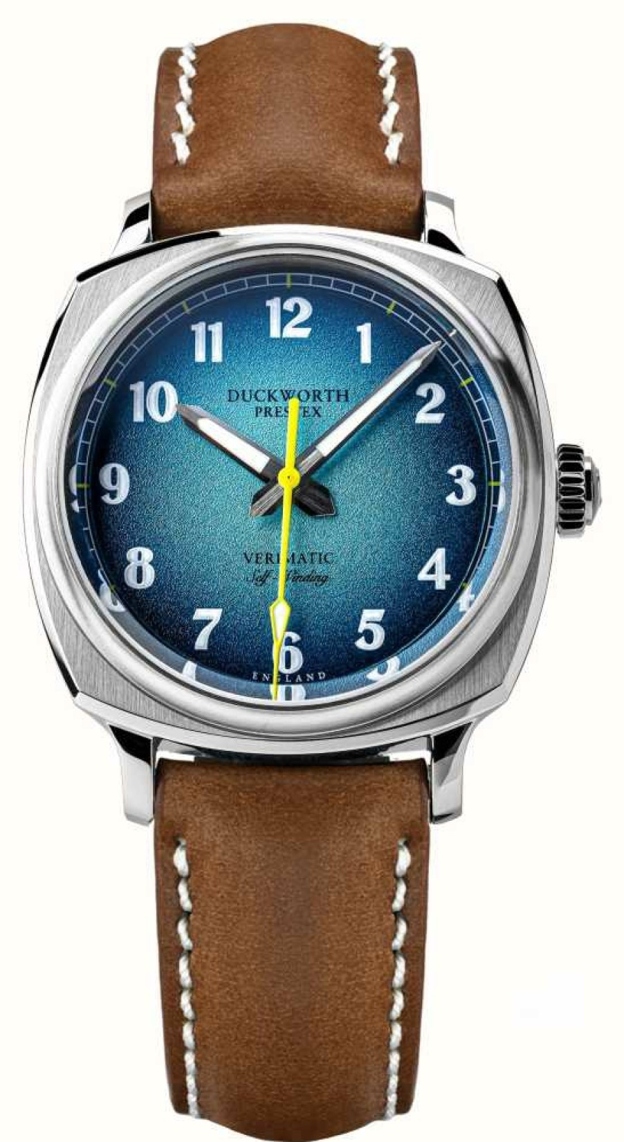 Men'S Duckworth Prestex | Duckworth Prestex Verimatic (39Mm) Blue Fume Dial / Brown Horween Leather