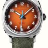 Men'S Duckworth Prestex | Duckworth Prestex Verimatic (39Mm) Orange Fume Dial / Green Italian Suede Leather