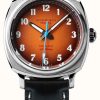 Men'S Duckworth Prestex | Duckworth Prestex Verimatic (39Mm) Orange Fume Dial / Black Horween Leather